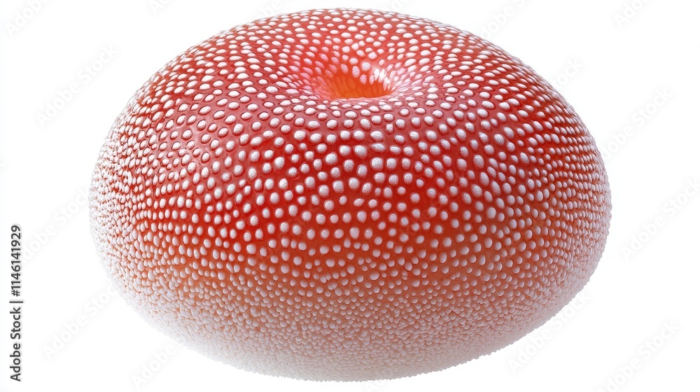 Red sea anemone with white dots, isolated on white background. Red sea anemone with white dots, isolated on white background.