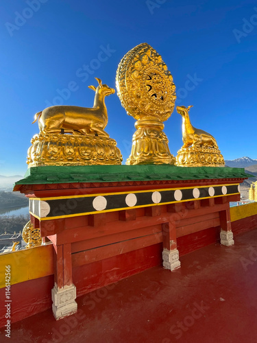 Zongzanlin temple or The Ganden Sumtsenling Monastery (also known as Sungtseling and Guihuasi) the largest Tibetan Buddhist monastery in Shangri-La Yunnan PRC and known as the Little Potala Palace photo