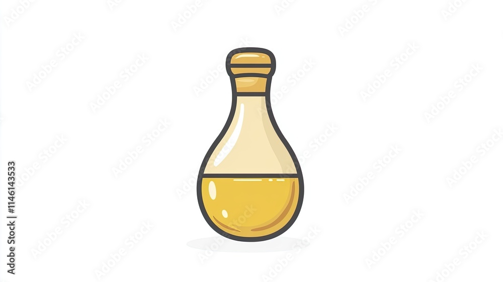 A simple illustration of a bottle containing a yellow liquid, likely representing oil. A simple illustration of a bottle containing a yellow liquid, likely representing oil.