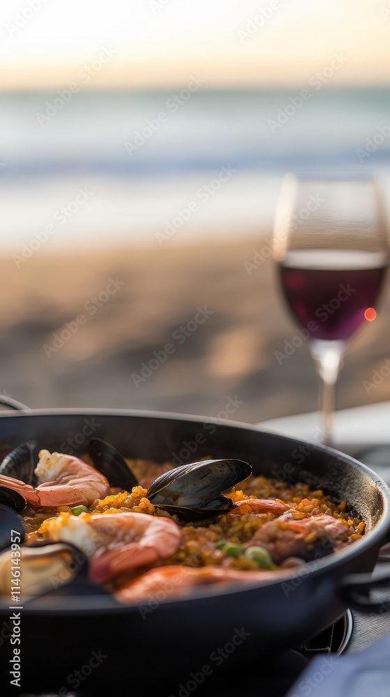 Sunset Seafood Paella by the Ocean Sunset Seafood Paella by the Ocean