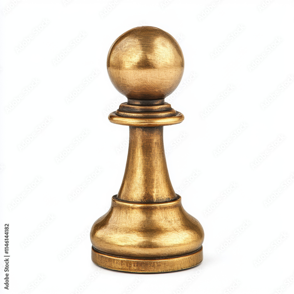Golden Chess Pawn, isolated on a white background Golden Chess Pawn, isolated on a white background