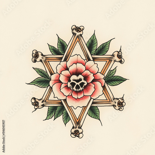 Star of David Judaism tattoo flash illustration photo