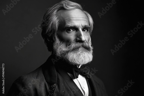 Verdi Portrait: Composer and Musician with a Distinctive Grey Beard