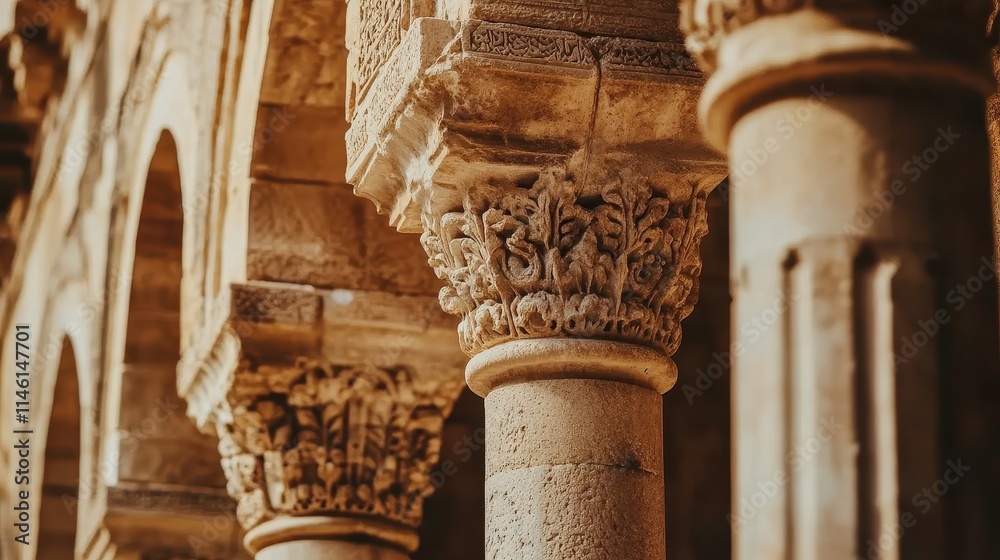 Ancient Architectural Marvel: Intricate Stone Columns and Arches