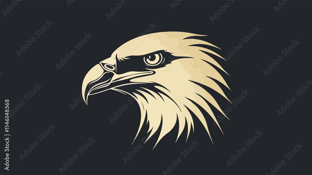 Fototapeta premium Majestic Eagle Head Silhouette Vector Illustration