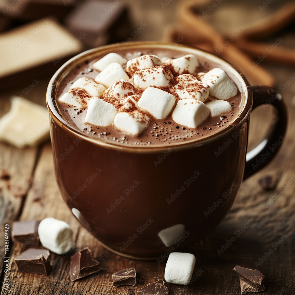 Delicious winter drink in cozy mug Delicious winter drink in cozy mug