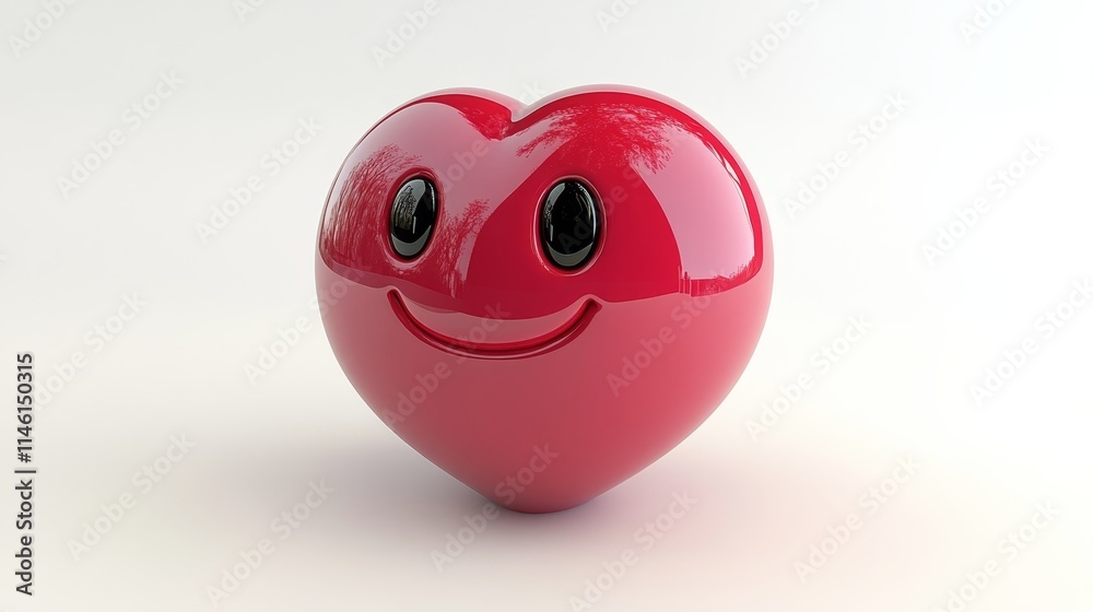 Adorable love emoji with heart eyes isolated on a clean white background for romantic expressions Adorable love emoji with heart eyes isolated on a clean white background for romantic expressions