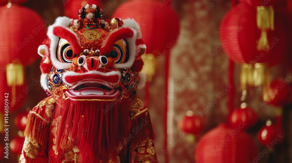 Fototapeta premium Beautiful greeting card for Happy Chinese New Year with copy space