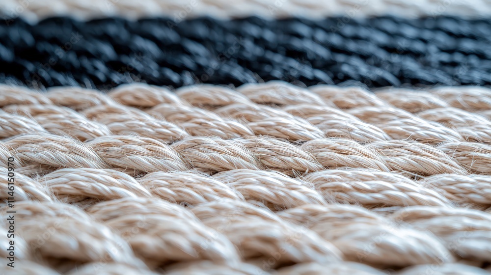 Close-up of beige and black woven textile texture. Close-up of beige and black woven textile texture.