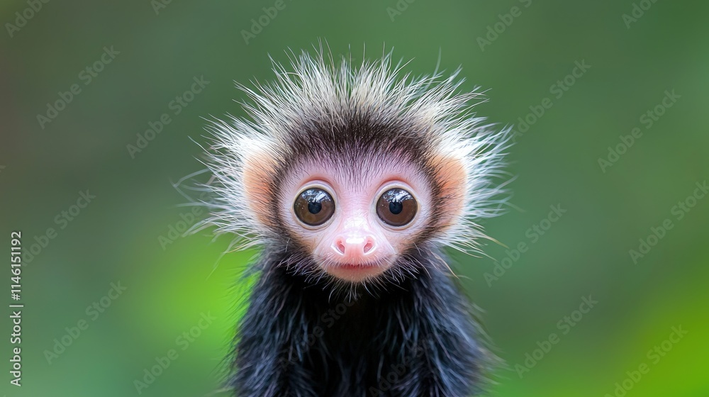 Adorable baby monkey with large eyes and fluffy fur. Adorable baby monkey with large eyes and fluffy fur.