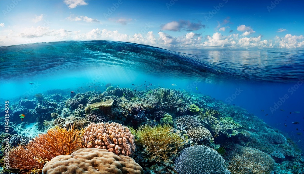 Fototapeta premium Colorful Tropical Fish in a Vibrant Coral Reef Ecosystem