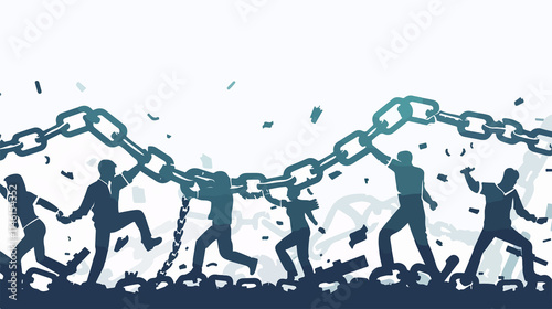 Breaking Chains Freedom Liberty Concept Vector Illustration photo