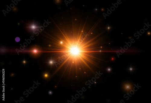 Black glowing streak overlay, Lens bright Flare effects, Radiant optical design