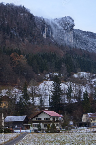 View of Predigtstuhl from Bad Goisern, Salzkammergut, Gmunden district, Upper Austria, Austria
 photo