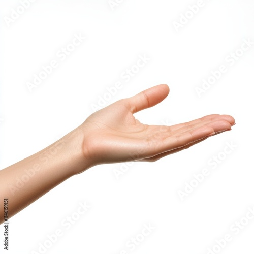 Pinch To Zoom. Isolated Caucasian Woman Hand Demonstrating Zoom Gesture