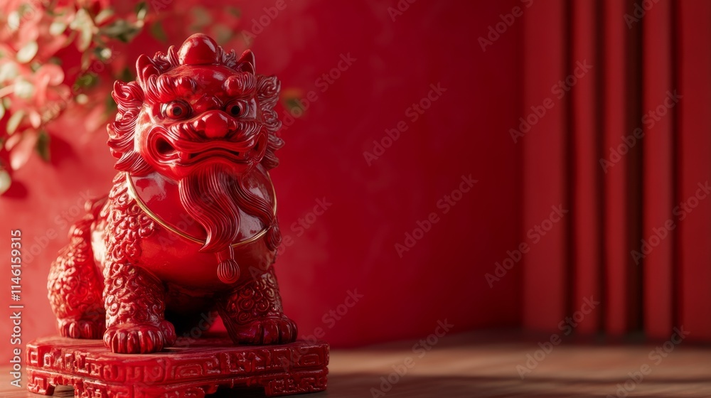 Beautiful greeting card for Happy Chinese New Year with copy space