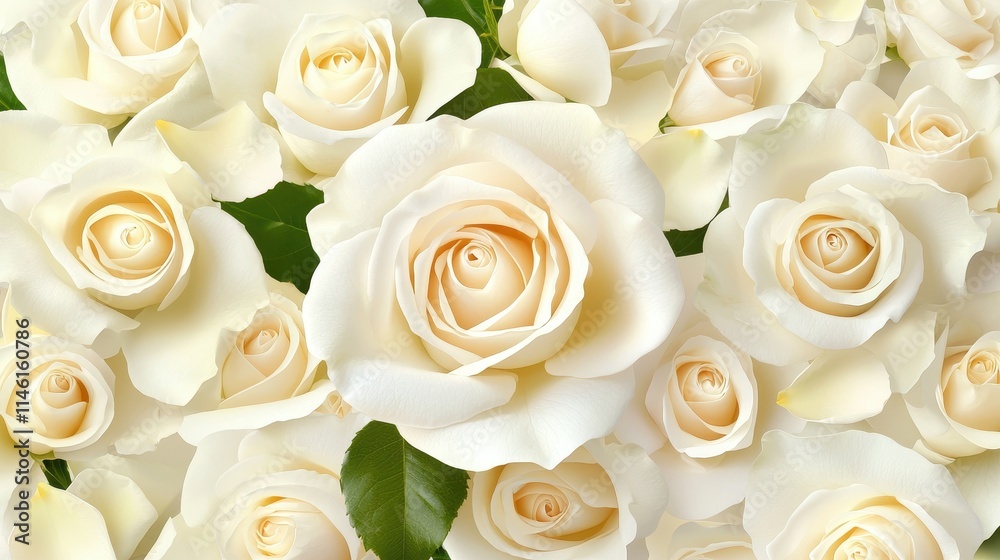 Obraz premium Elegant White Roses in Full Bloom on a Soft Green Background