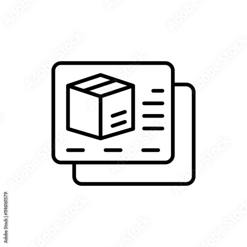 Product presentation outline icons, minimalist vector illustration ,simple transparent graphic element .Isolated on white background