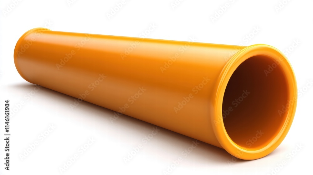 Bright Yellow Plastic Pipe for Plumbing and Construction Applications with a Smooth Interior Surface and Sturdy Construction Ideal for Various Projects Bright Yellow Plastic Pipe for Plumbing and Construction Applications with a Smooth Interior Surface and Sturdy Construction Ideal for Various Projects