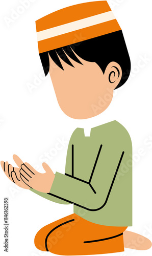 Muslim boy praying
