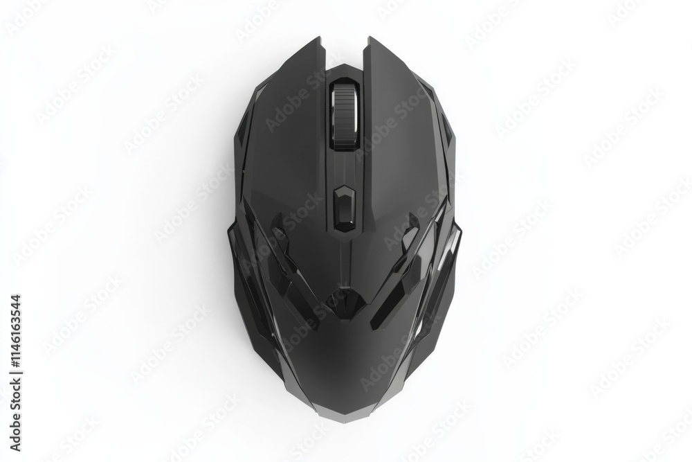 Gamer Mouse. Top View of Black Gaming Mouse Isolated on White Background Gamer Mouse. Top View of Black Gaming Mouse Isolated on White Background