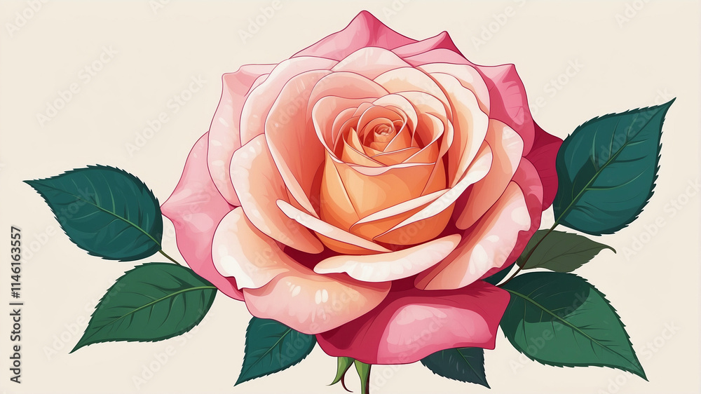 Fototapeta premium pink rose isolated on white background