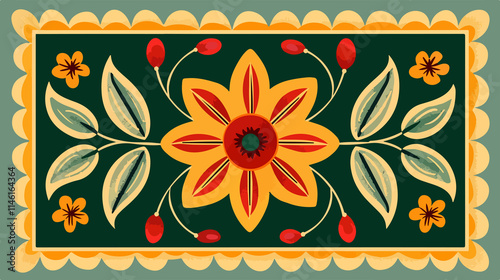 Beautiful Adey Abeba Ethiopian Flower Flat Vector Illustration