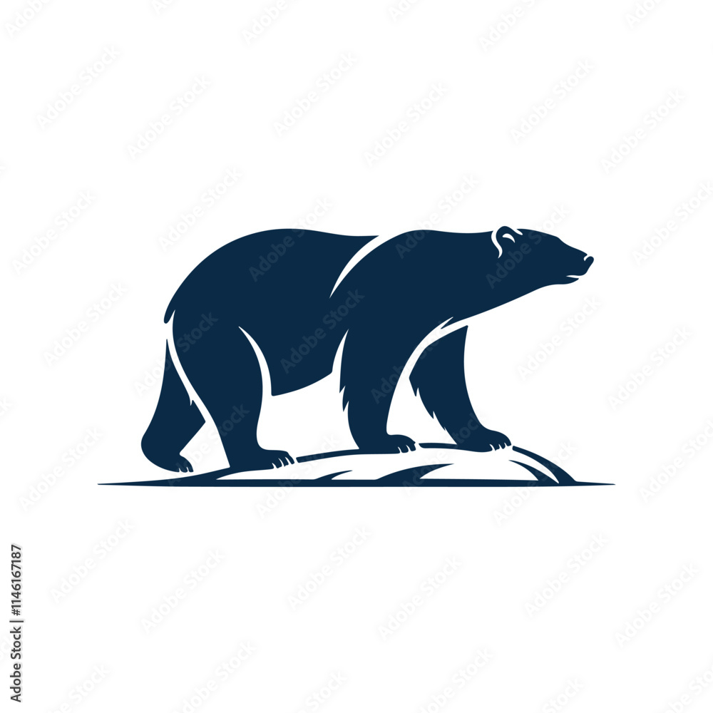 Fototapeta premium polar bear silhouette vector logo design