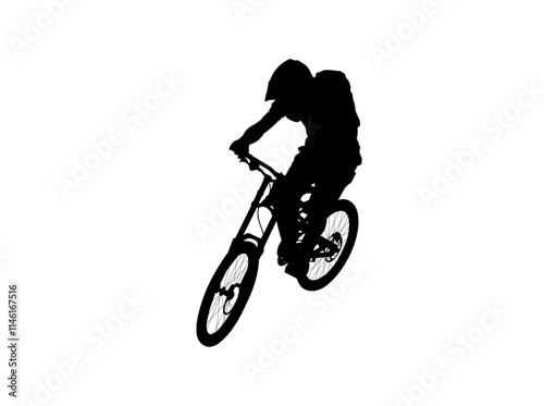 mountain bike silhouette high vector