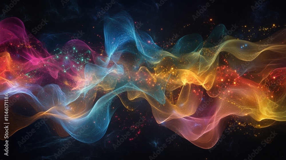 An abstract visualization of quantum data, featuring colorful entangled particles, glowing nodes, and swirling quantum waveforms against a dark background. An abstract visualization of quantum data, featuring colorful entangled particles, glowing nodes, and swirling quantum waveforms against a dark background.