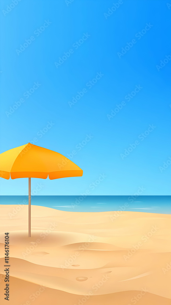 Summer Beach Umbrella Illustration Summer Beach Umbrella Illustration