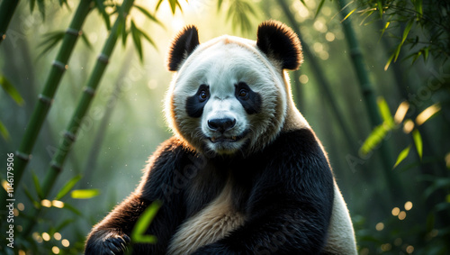 Discover adorable panda images: cute giant pandas, baby pandas playing, and pandas eating bamboo. Perfect for creative projects, presentations, and panda lovers. photo