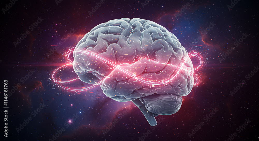 Infinite Brainpower Cosmic Mind Neural Network Intelligence Concept Infinite Brainpower Cosmic Mind Neural Network Intelligence Concept
