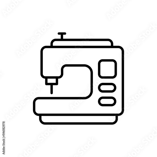 Sewing machine outline icons, minimalist vector illustration ,simple transparent graphic element .Isolated on white background
