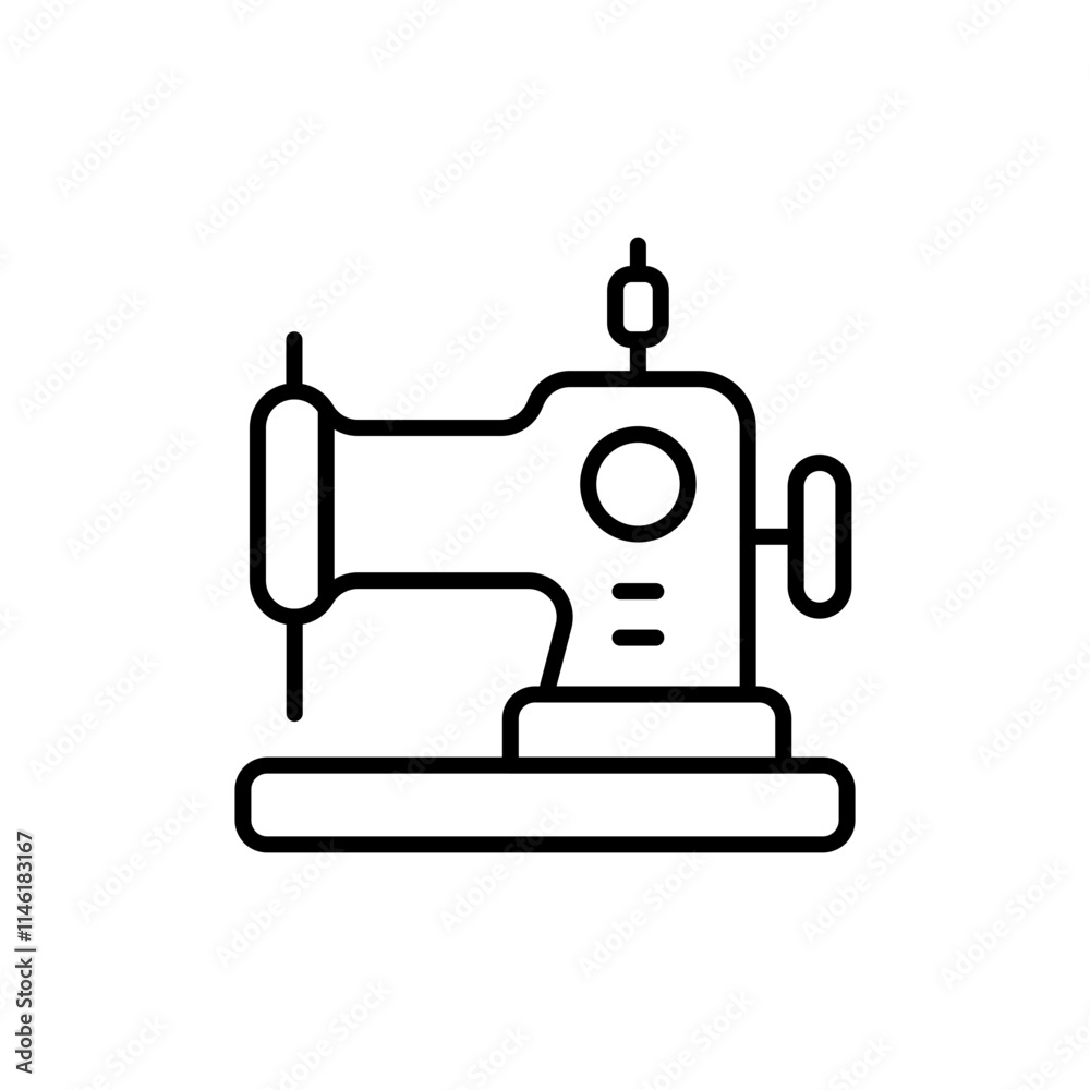 Sewing machine outline icons, minimalist vector illustration ,simple transparent graphic element .Isolated on white background Sewing machine outline icons, minimalist vector illustration ,simple transparent graphic element .Isolated on white background