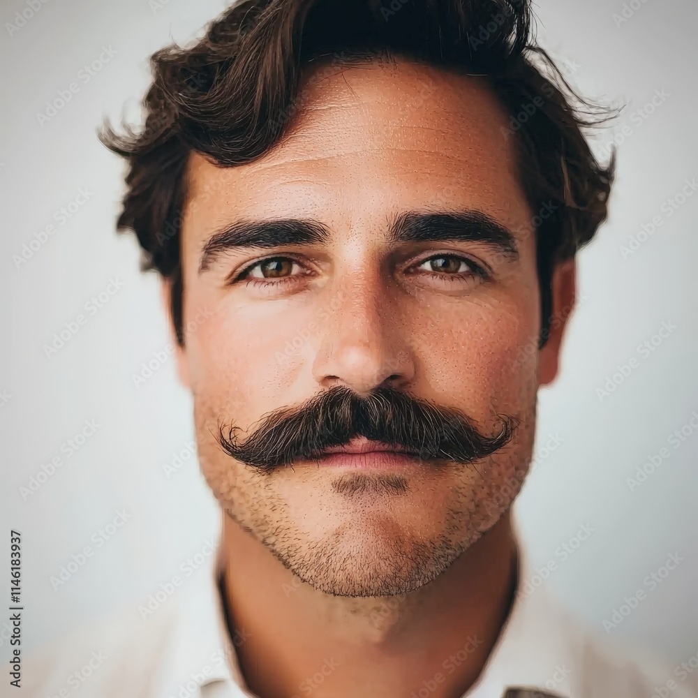Obraz premium studio portrait of a man with a large vintage mustache