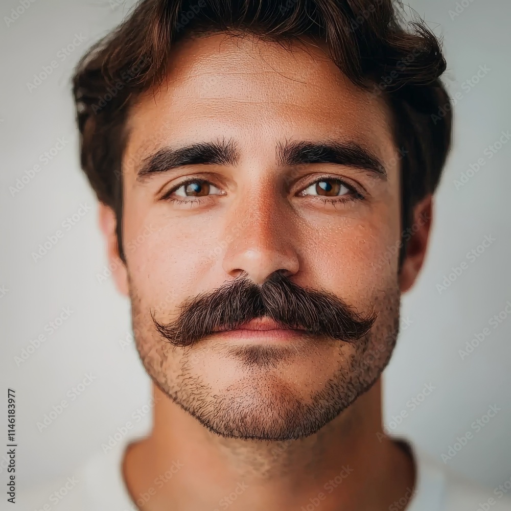 Obraz premium studio portrait of a man with a large vintage mustache
