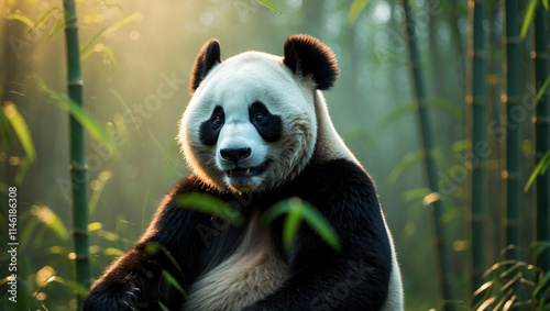 Discover adorable panda images: cute giant pandas, baby pandas playing, and pandas eating bamboo. Perfect for creative projects, presentations, and panda lovers. photo