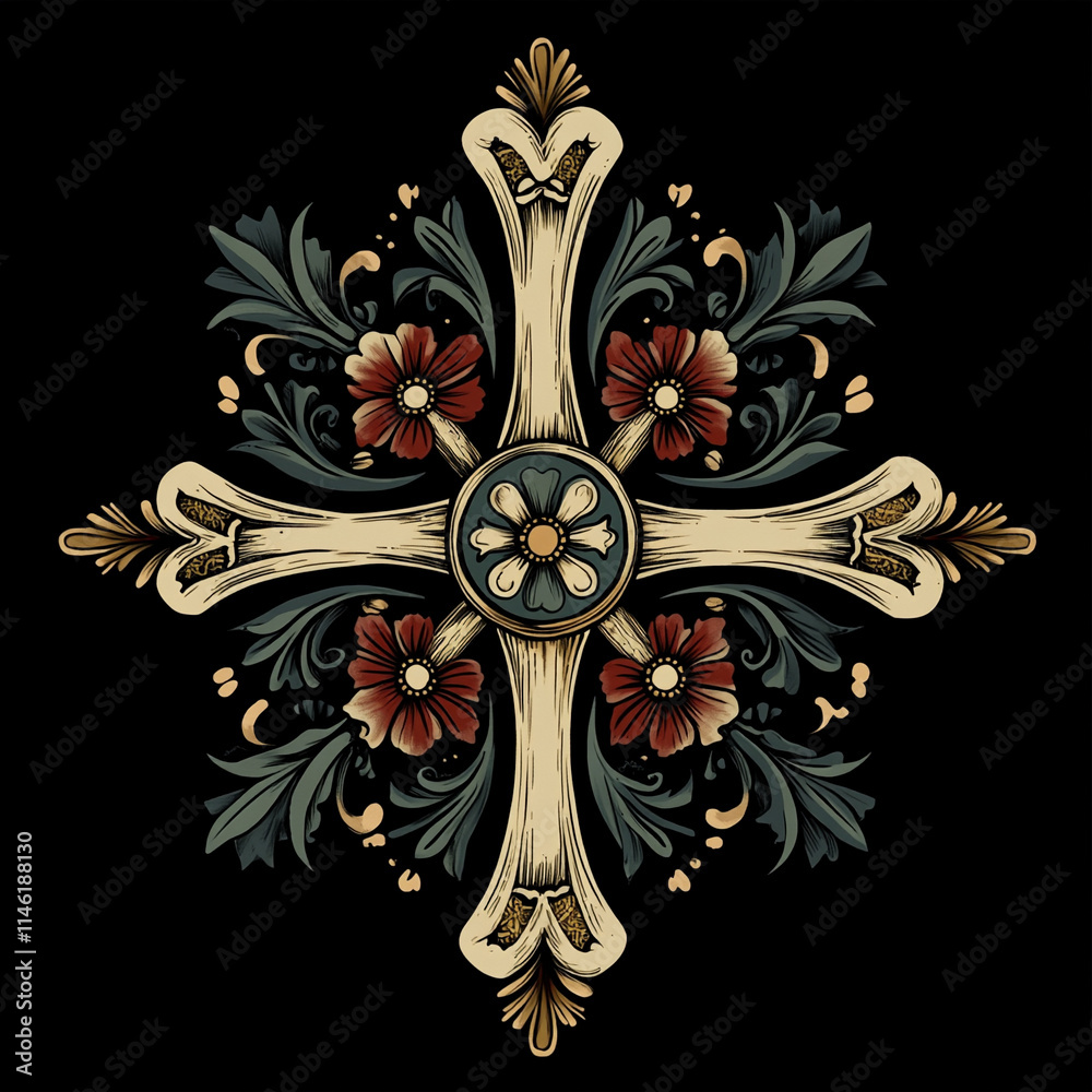 Celtic Cross Christianity tattoo flash illustration Celtic Cross Christianity tattoo flash illustration