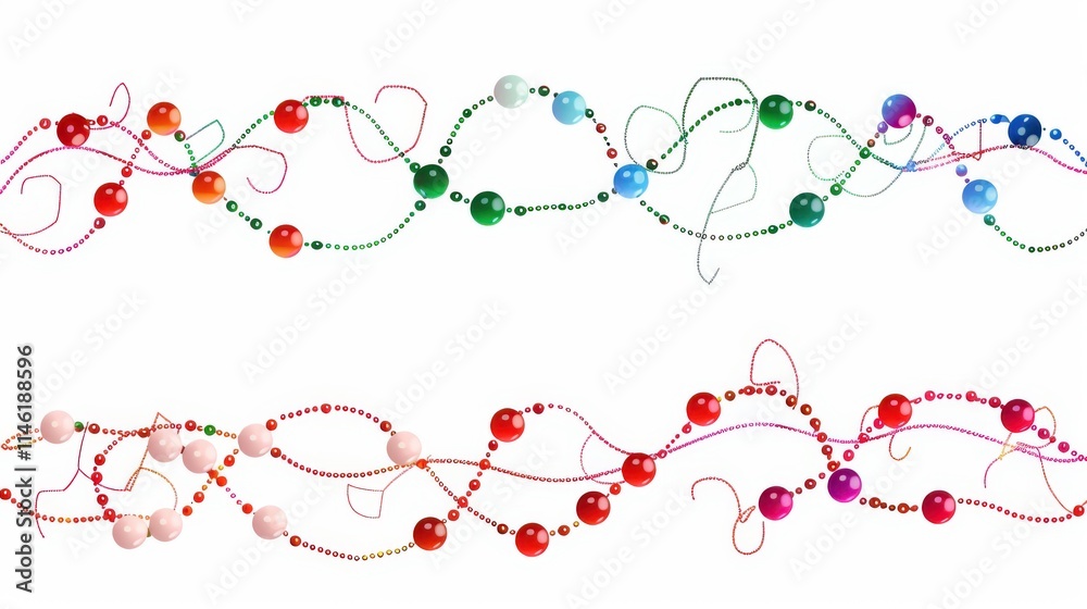 Christmas garlands on white background Christmas garlands on white background