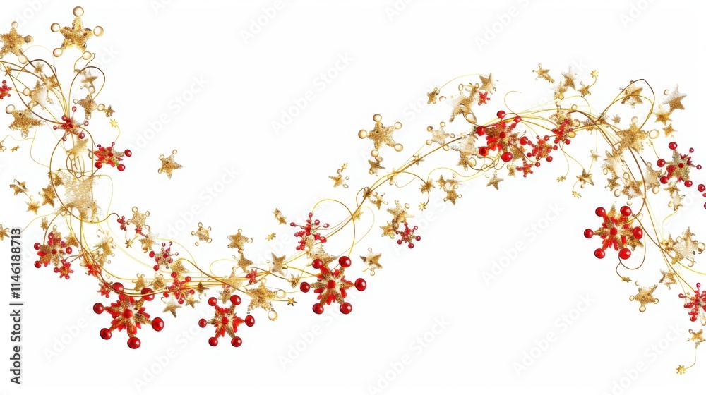 Christmas garlands on white background Christmas garlands on white background