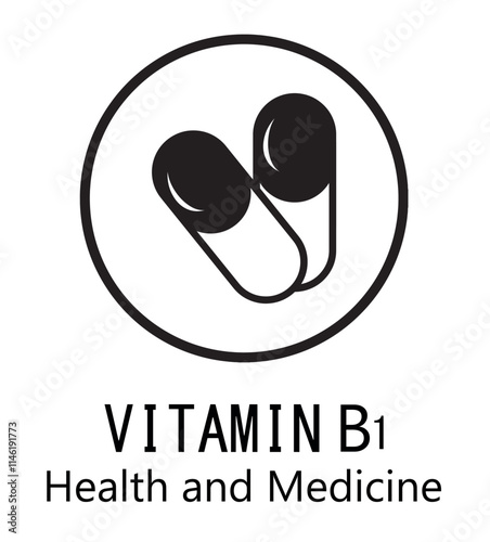 vitamin b1 white on background vector icon.