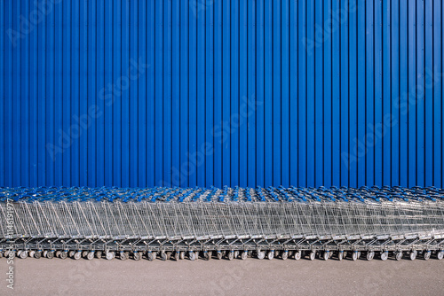 row of shopping carts