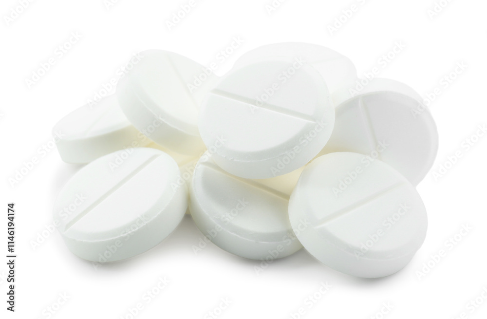 Antibiotic pills isolated on white. Medicinal treatment
