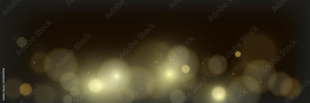 Obraz premium Bokeh background with soft golden light orbs on a transparent grid, ideal for overlays and graphic design projects.