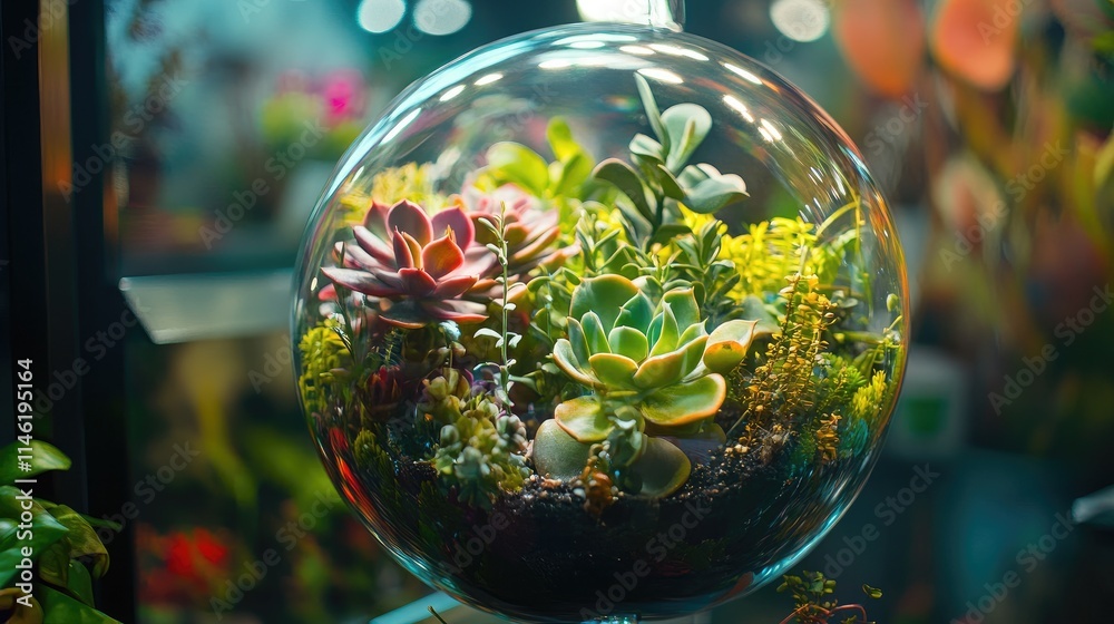 custom made wallpaper toronto digitalflorarium with different succulents. Selective focus.