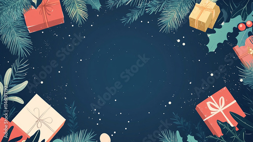 Beautiful christmas background template with copy space for text