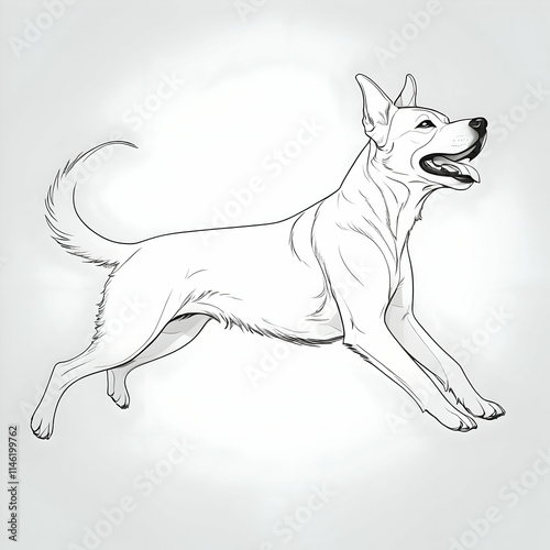 Minimalist line art of a dog Ai generator photo