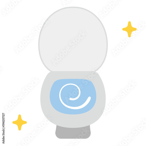 ピカピカの水洗トイレのイラスト