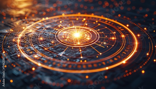 Wallpaper Mural Abstract image of a Target in the form of a starry sky or space, consisting of points, lines, and shapes  Torontodigital.ca